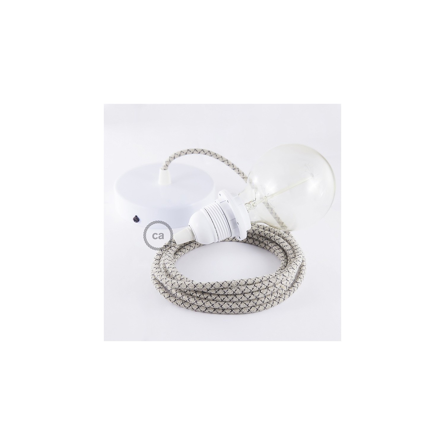 Pendel para pantalla, lámpara colgante cable textil Rombo Antracita RD64