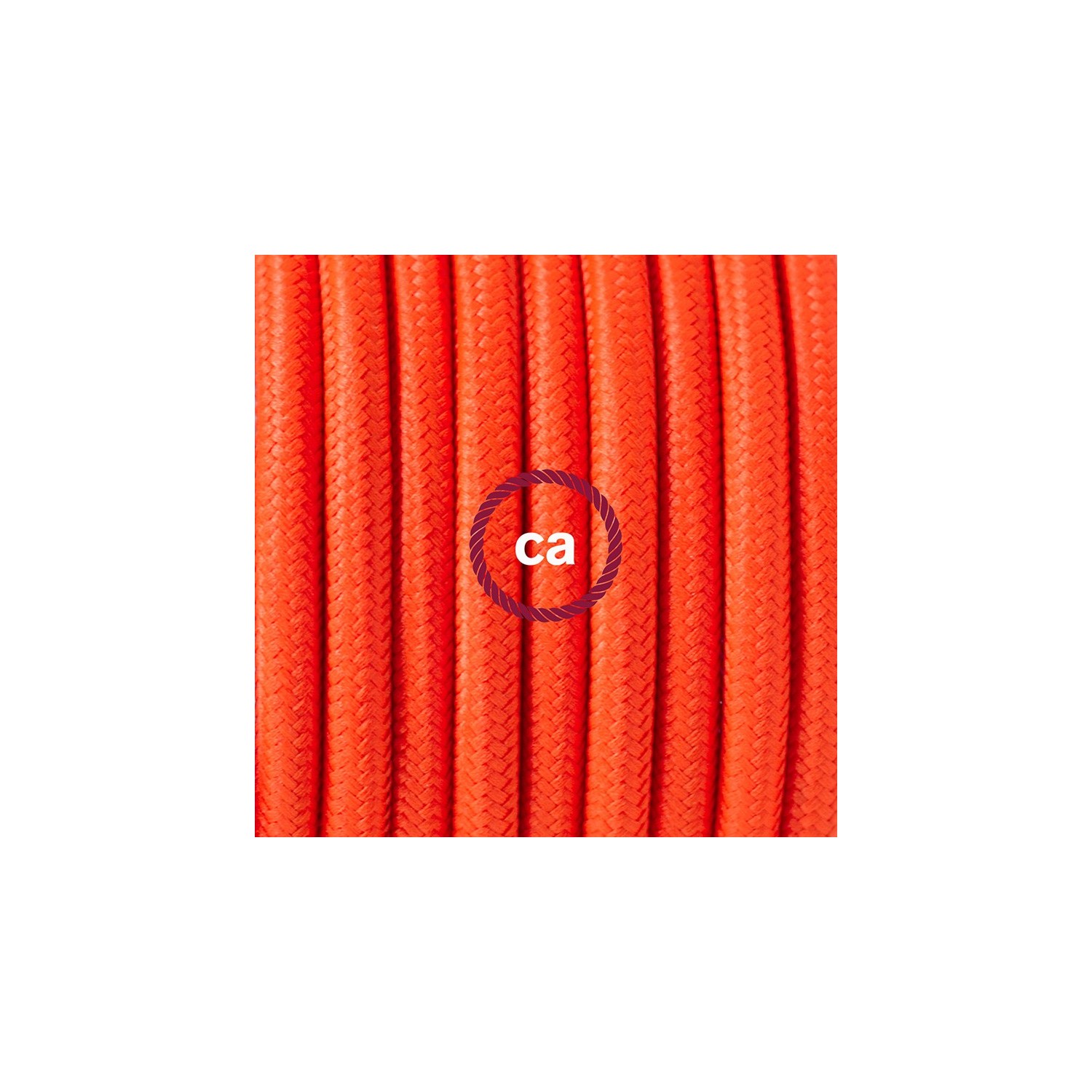 Pendel para pantalla, lámpara colgante cable textil Naranja Fluorescente RF15