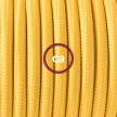 Pendel en porcelana, lámpara colgante cable textil Amarillo en tejido Rayón RM10