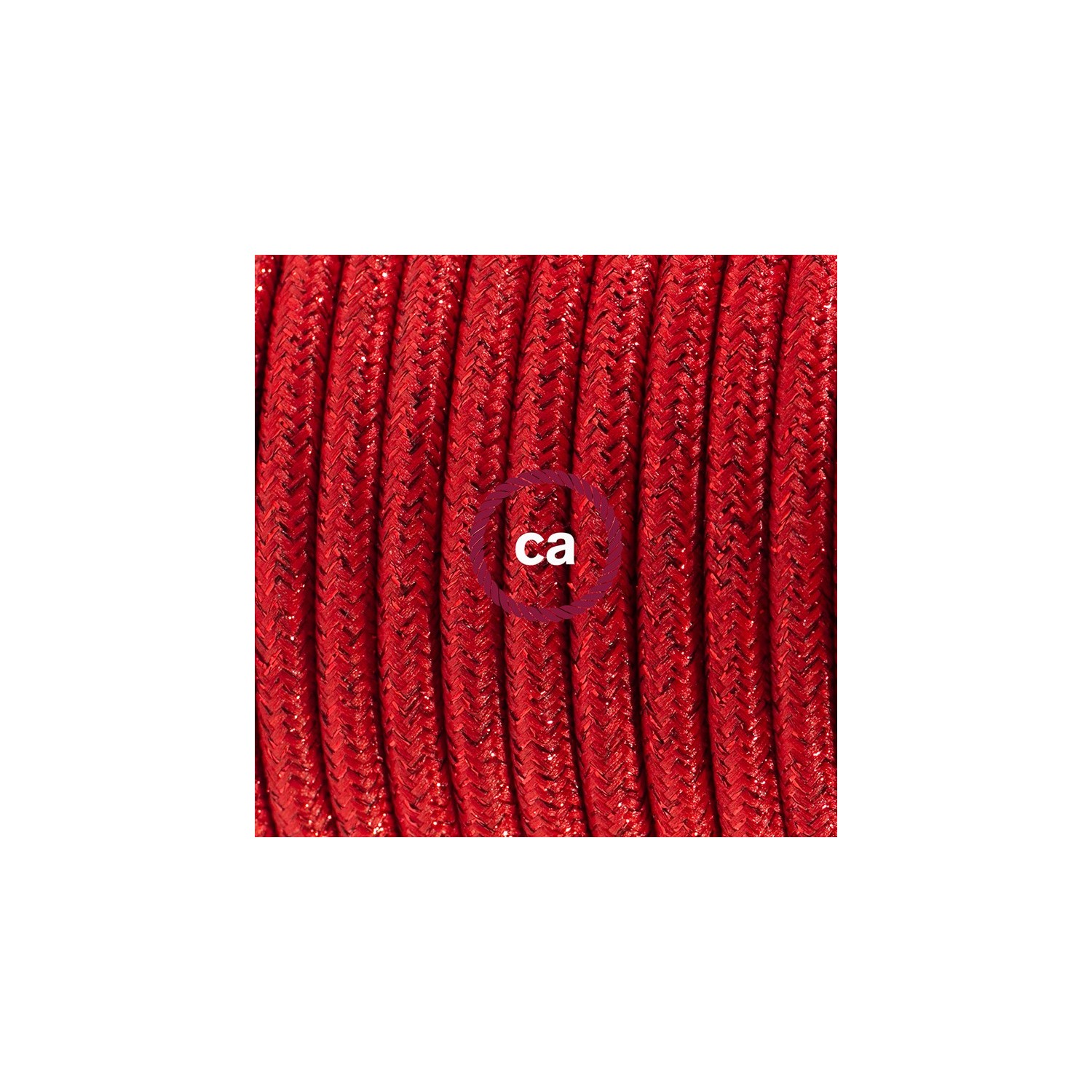 Pendel en porcelana, lámpara colgante cable textil Rojo Brillante RL09