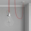 Lámpara colgante con jaula Drop color blanco y cable RM09 Rayón Rojo