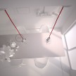 Lámpara colgante con jaula Drop color blanco y cable RM09 Rayón Rojo