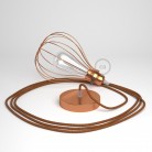 Lámpara colgante con jaula Drop acabado cobre y cable RL22 Rayón Brillante Cobre