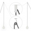 Spider, suspensión múltiple con 5 colgantes, metal blanco, cable blanco RM01, Made in Italy