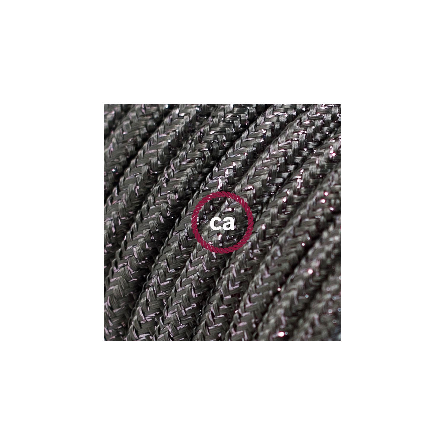 Spider, suspensión múltiple con 5 colgantes, metal negro perla, cable gris Brillante RL03, Made in Italy