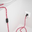 Cableado para lámpara de mesa, cable TM08 Rayón Fucsia 1,8 m. Elige el color de la clavija y del interruptor!
