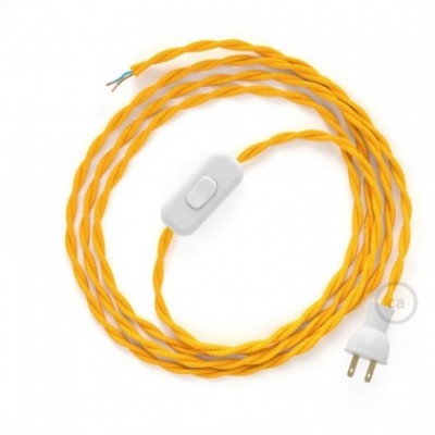 Cableado para lámpara de mesa, cable TM10 Rayón Amarillo 1,8 m. Elige el color de la clavija y del interruptor!
