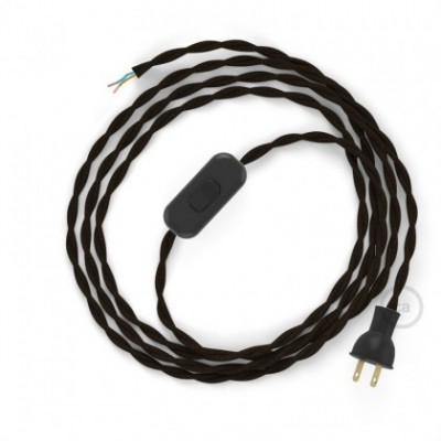 Cableado para lámpara de mesa, cable TM13 Rayón Café 1,8 m. Elige el color de la clavija y del interruptor!