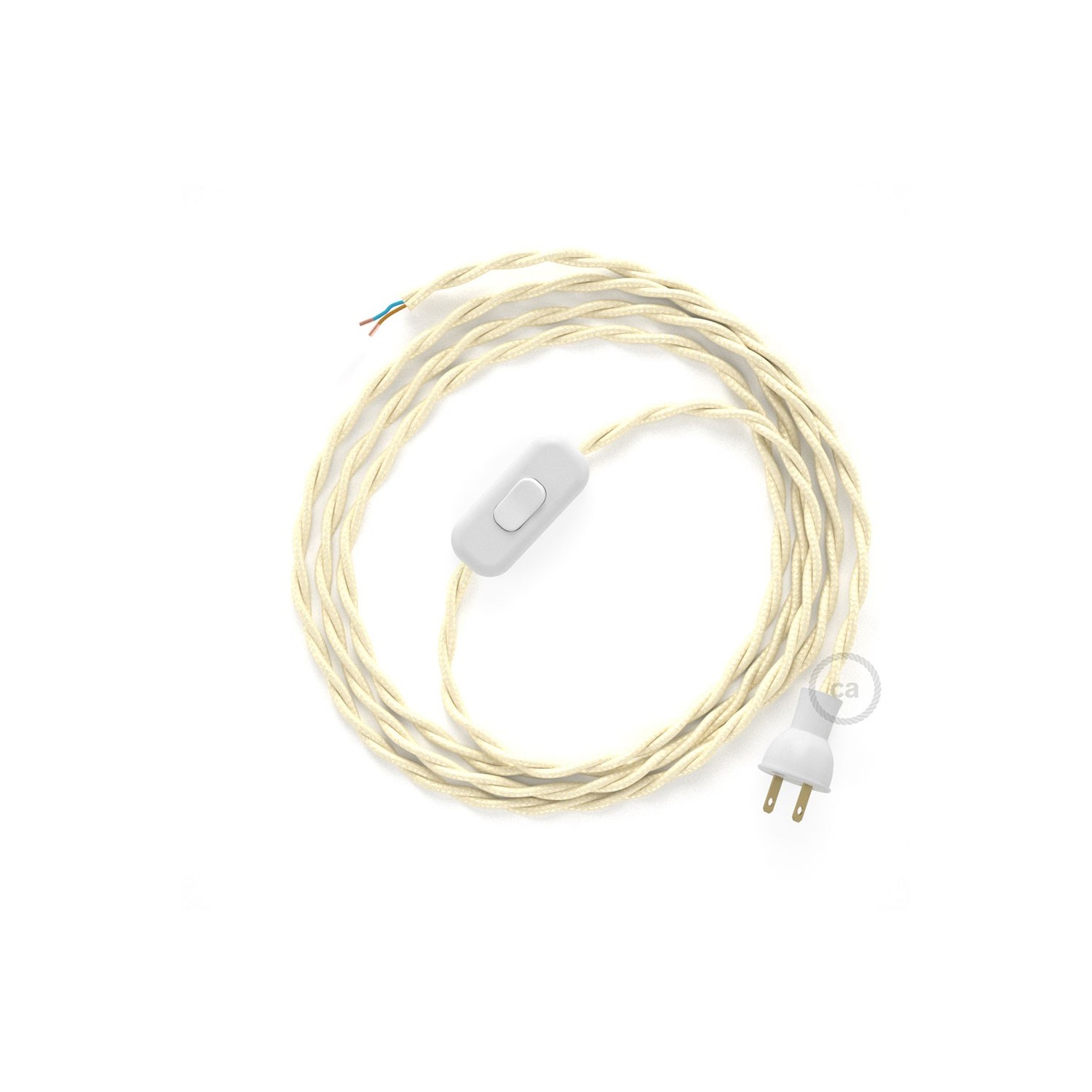 Cableado para lámpara de mesa, cable TM00 Rayón Marfil 1,8 m. Elige el color de la clavija y del interruptor!