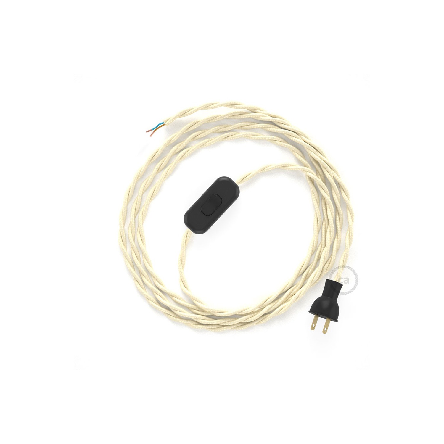 Cableado para lámpara de mesa, cable TM00 Rayón Marfil 1,8 m. Elige el color de la clavija y del interruptor!