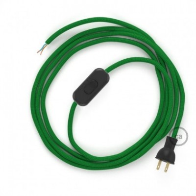 Cableado para lámpara de mesa, cable RM06 Rayón Verde 1,8 m. Elige el color de la clavija y del interruptor!