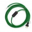 Cableado para lámpara de mesa, cable RM06 Rayón Verde 1,8 m. Elige el color de la clavija y del interruptor!