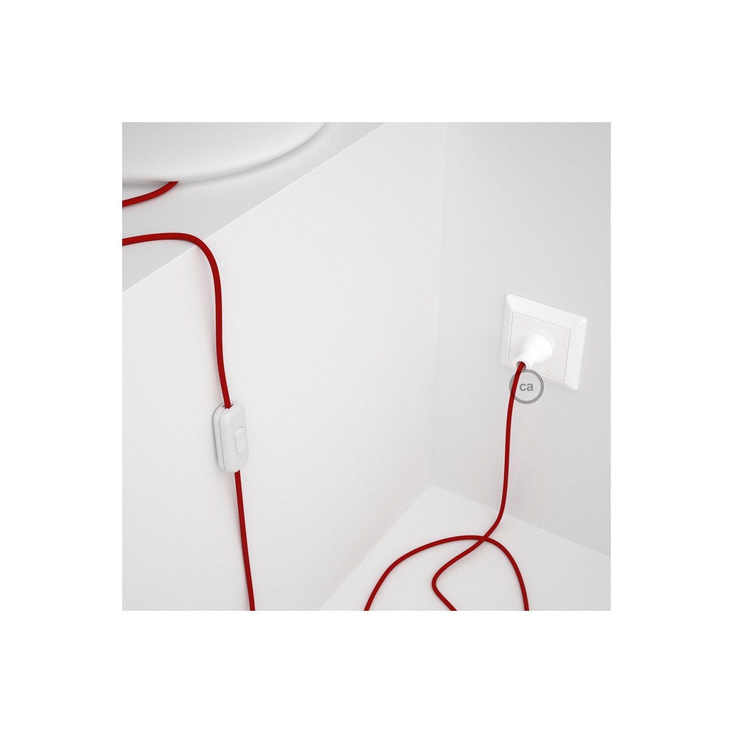 Cableado para lámpara de mesa, cable RM09 Rayón Rojo 1,8 m. Elige el color de la clavija y del interruptor!