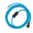 Cableado para lámpara de mesa, cable RM11 Rayón Celeste 1,8 m. Elige el color de la clavija y del interruptor!