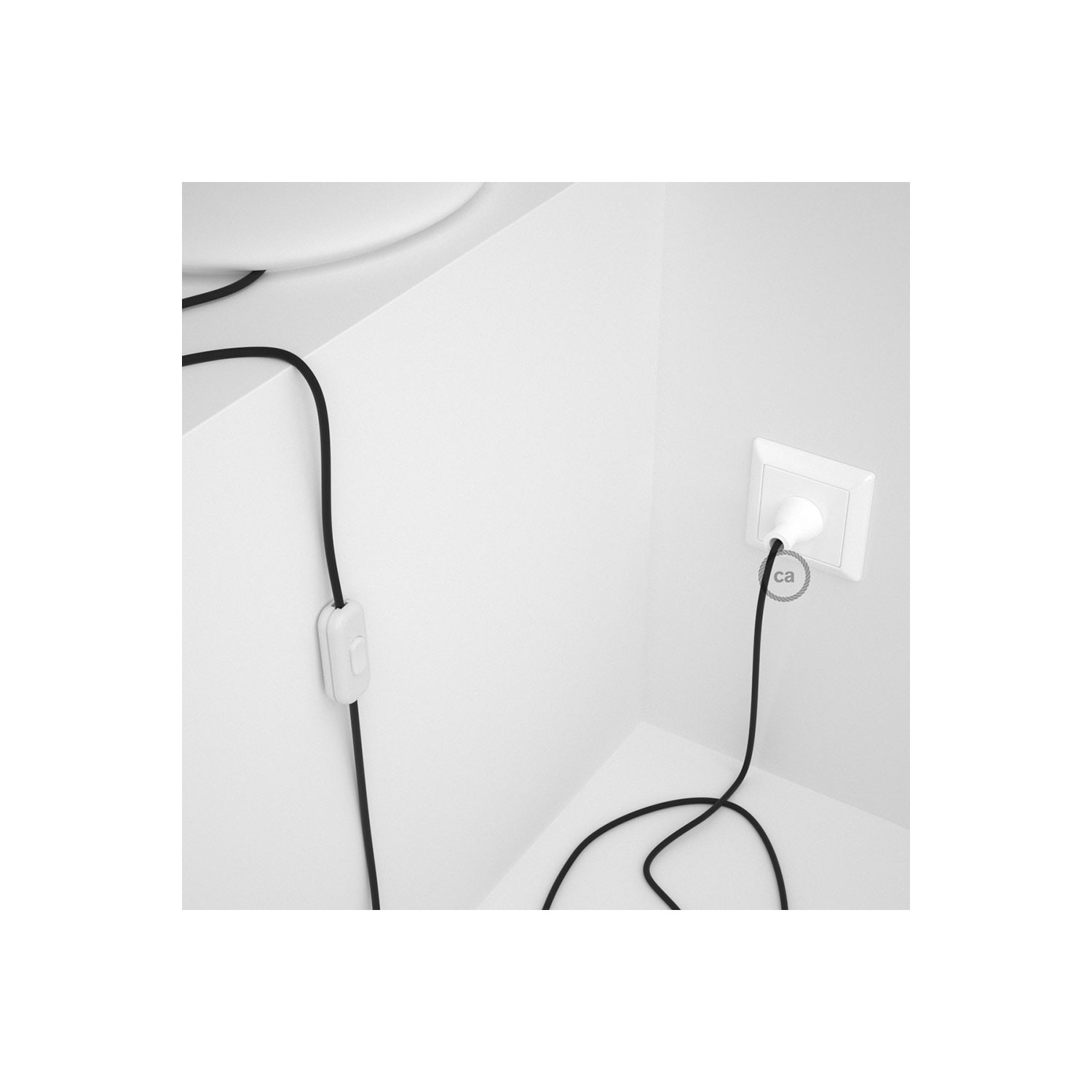 Cableado para lámpara de mesa, cable RM04 Rayón Negro 1,8 m. Elige el color de la clavija y del interruptor!