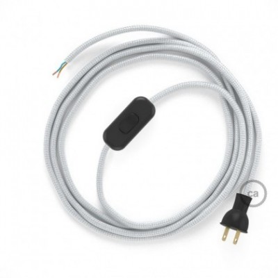 Cableado para lámpara de mesa, cable RM02 Rayón Plateado 1,8 m. Elige el color de la clavija y del interruptor!