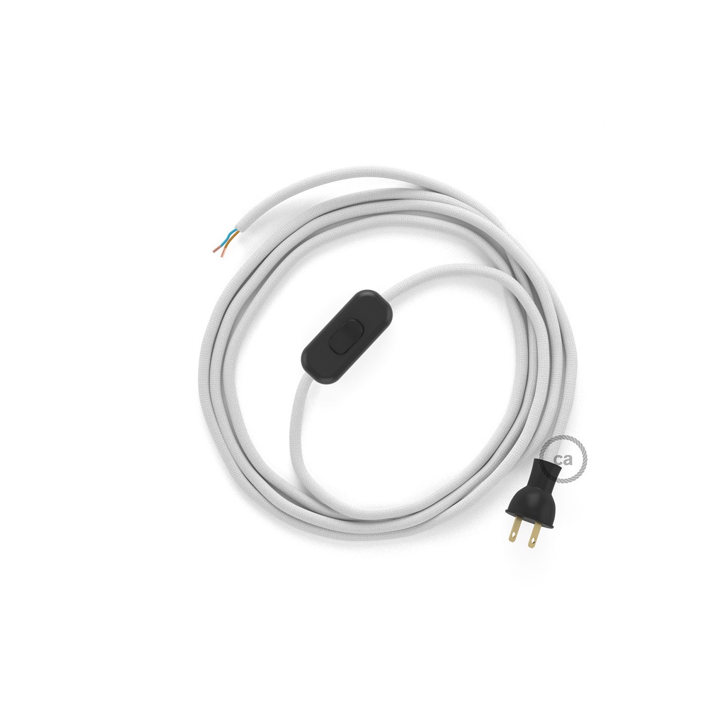 Cableado para lámpara de mesa, cable RM01 Rayón Blanco 1,8 m. Elige el color de la clavija y del interruptor!