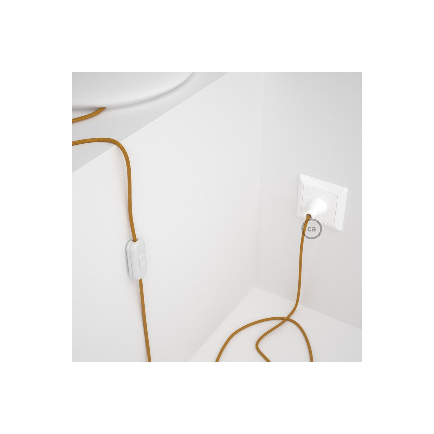 Cableado para lámpara de mesa, cable RM05 Rayón Dorado 1,8 m. Elige el color de la clavija y del interruptor!