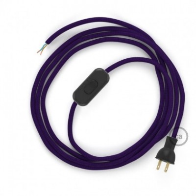 Cableado para lámpara de mesa, cable RM14 Rayón Púrpura 1,8 m. Elige el color de la clavija y del interruptor!