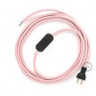 Cableado para lámpara de mesa, cable RM16 Rayón Rosa Bebé 1,8 m. Elige el color de la clavija y del interruptor!