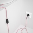 Cableado para lámpara de mesa, cable RM16 Rayón Rosa Bebé 1,8 m. Elige el color de la clavija y del interruptor!