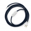 Cableado para lámpara de mesa, cable RM20 Rayón Azul Marino 1,8 m. Elige el color de la clavija y del interruptor!