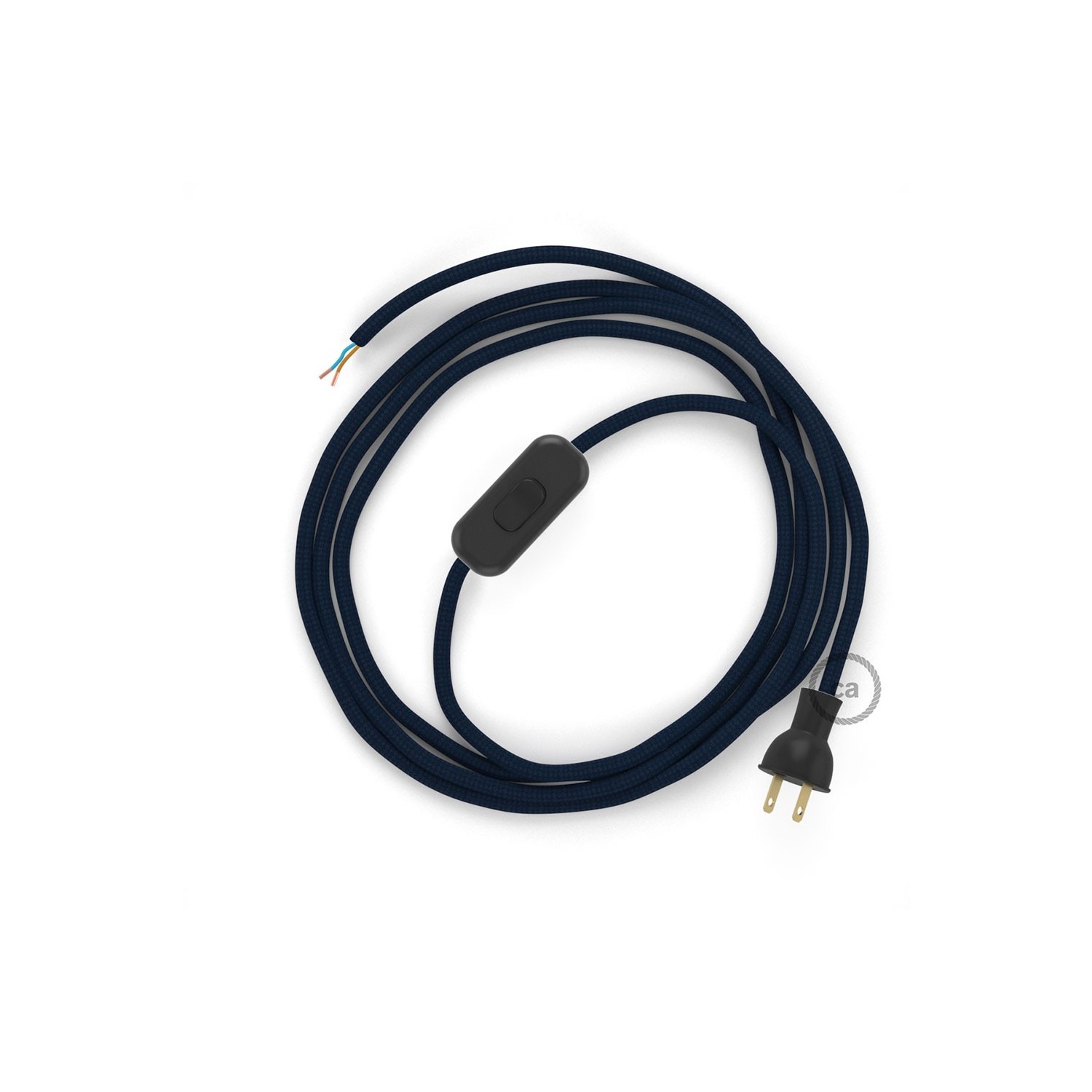 Cableado para lámpara de mesa, cable RM20 Rayón Azul Marino 1,8 m. Elige el color de la clavija y del interruptor!