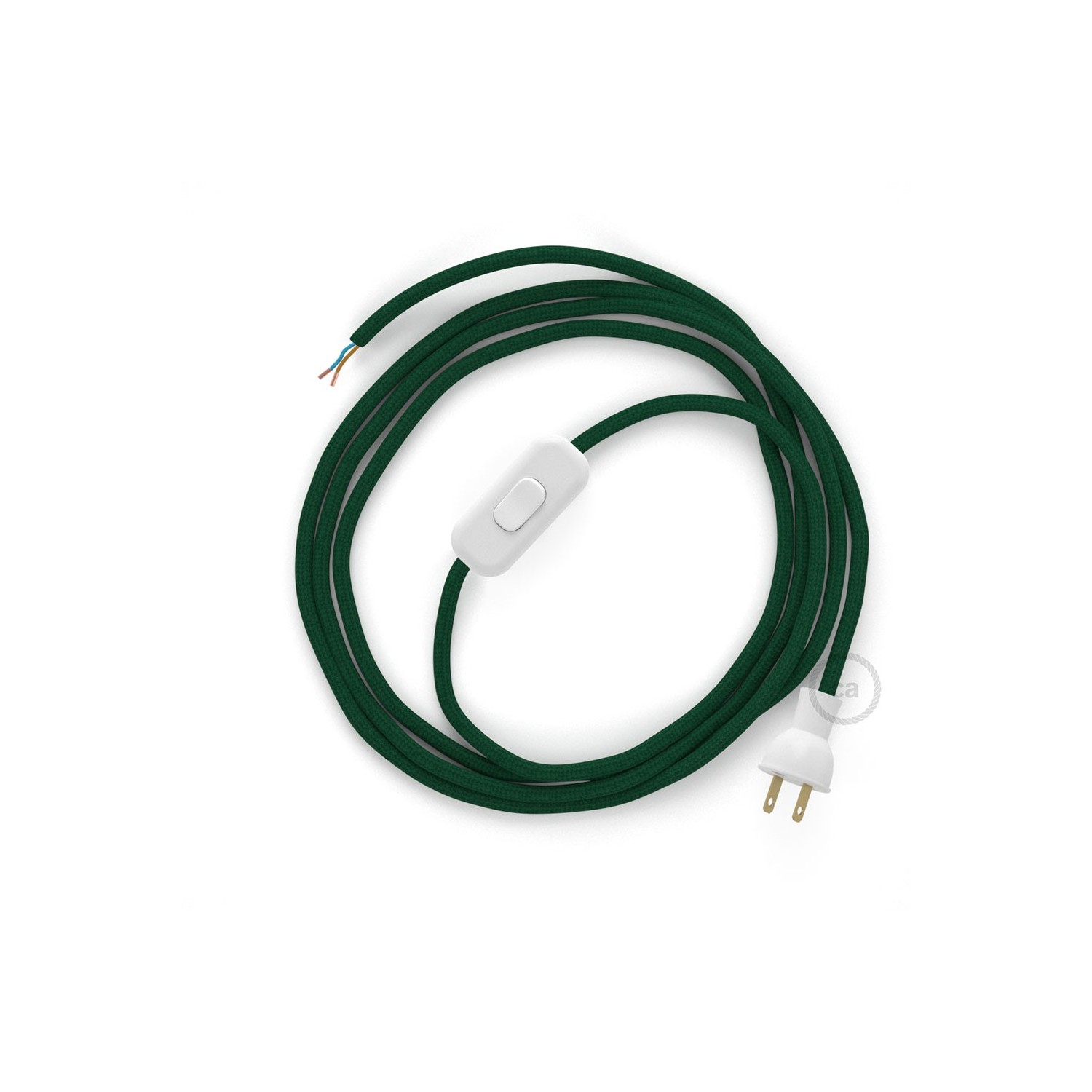 Cableado para lámpara de mesa, cable RM21 Rayón Verde Oscuro 1,8 m. Elige el color de la clavija y del interruptor!