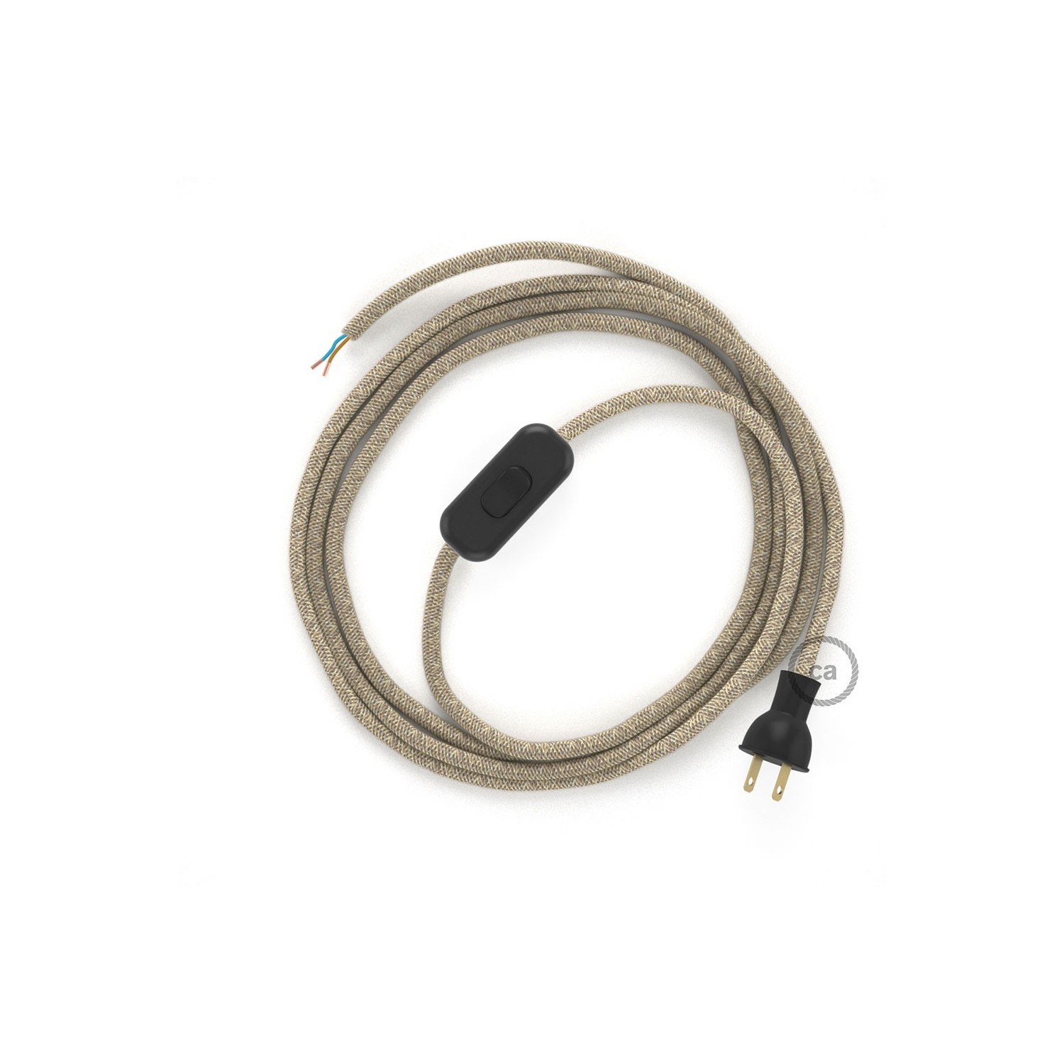 Cableado para lámpara de mesa, cable RN01 Lino Natural Neutro 1,8 m. Elige el color de la clavija y del interruptor!