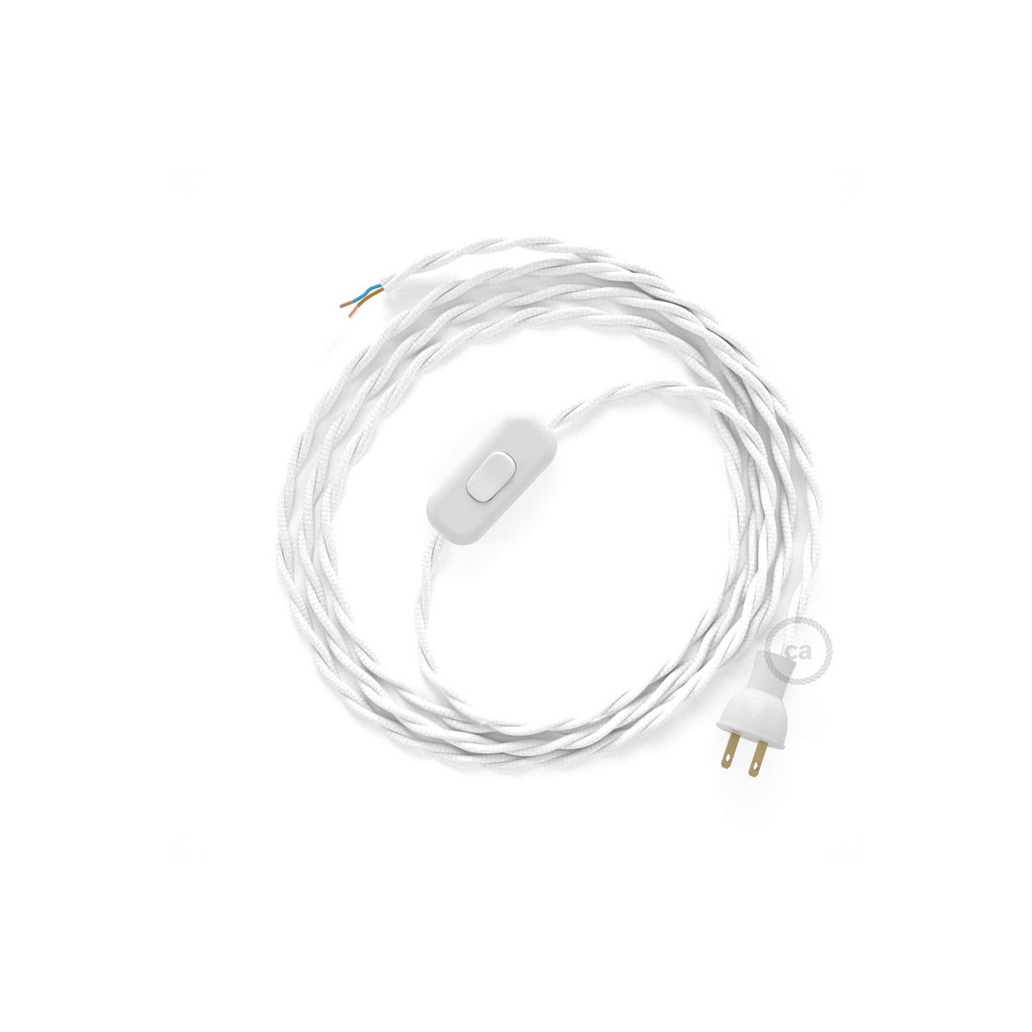 Cableado para lámpara de mesa, cable TM01 Rayón Blanco 1,8 m. Elige el color de la clavija y del interruptor!