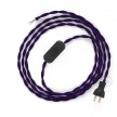 Cableado para lámpara de mesa, cable TM14 Rayón Púrpura 1,8 m. Elige el color de la clavija y del interruptor!