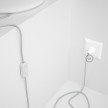 Cableado para lámpara de mesa, cable RL01 Rayón Brillante Blanco 1,8 m. Elige el color de la clavija y del interruptor!