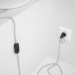Cableado para lámpara de mesa, cable RL01 Rayón Brillante Blanco 1,8 m. Elige el color de la clavija y del interruptor!