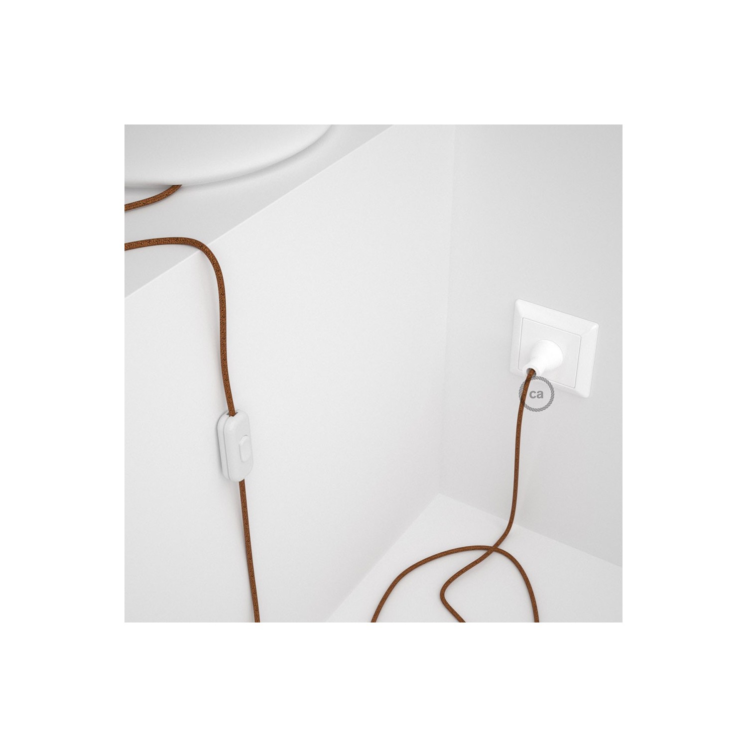 Cableado para lámpara de mesa, cable RL22 Rayón Brillante Cobre 1,8 m. Elige el color de la clavija y del interruptor!