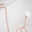 Cableado para lámpara de mesa, cable RZ15 Rayón ZigZag Blanco Naranja 1,8 m. Elige el color de la clavija y del interruptor!