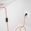 Cableado para lámpara de mesa, cable RZ15 Rayón ZigZag Blanco Naranja 1,8 m. Elige el color de la clavija y del interruptor!
