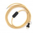Cableado para lámpara de mesa, cable RZ10 Rayón ZigZag Blanco Amarillo 1,8 m. Elige el color de la clavija y del interruptor!