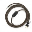 Cableado para lámpara de mesa, cable RD73 Algodón y Lino ZigZag Corteza 1,8 m. Elige el color de la clavija y del interruptor!
