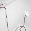Cableado para lámpara de mesa, cable RS83 Algodón y Lino Natural Rojo 1,8 m. Elige el color de la clavija y del interruptor!