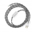Cableado para lámpara de mesa, cable TN02 Lino Natural Gris 1,8 m. Elige el color de la clavija y del interruptor!