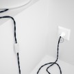 Cableado para lámpara de mesa, cable TM20 Rayón Azul Oscuro 1,8 m. Elige el color de la clavija y del interruptor!