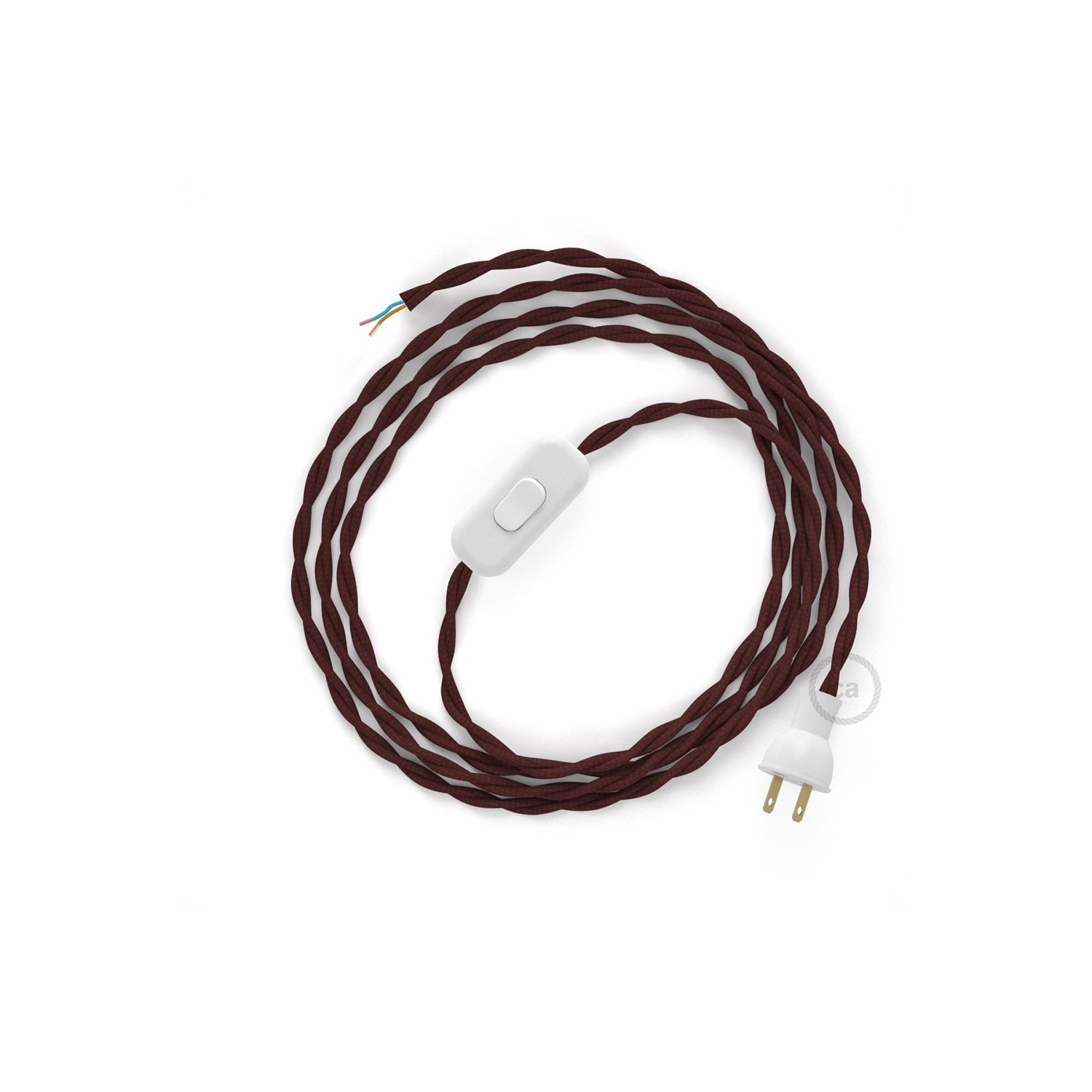 Cableado para lámpara de mesa, cable TM19 Rayón Burdeos 1,8 m. Elige el color de la clavija y del interruptor!