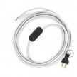 Cableado para lámpara de mesa, cable RC01 Algodón Blanco 1,8 m. Elige el color de la clavija y del interruptor!