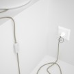 Cableado para lámpara de mesa, cable RC43 Algodón Gris Pardo 1,8 m. Elige el color de la clavija y del interruptor!