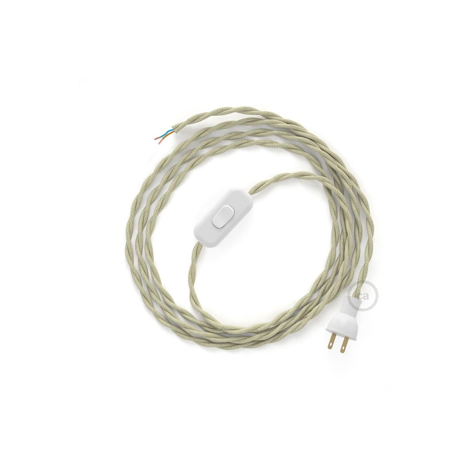 Cableado para lámpara de mesa, cable TC43 Algodón Gris Pardo 1,8 m. Elige el color de la clavija y del interruptor!