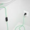 Cableado para lámpara de mesa, cable RC34 Algodón Verde Menta 1,8 m. Elige el color de la clavija y del interruptor!