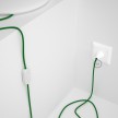 Cableado para lámpara de mesa, cable RL06 Rayón Brillante Verde 1,8 m. Elige el color de la clavija y del interruptor!