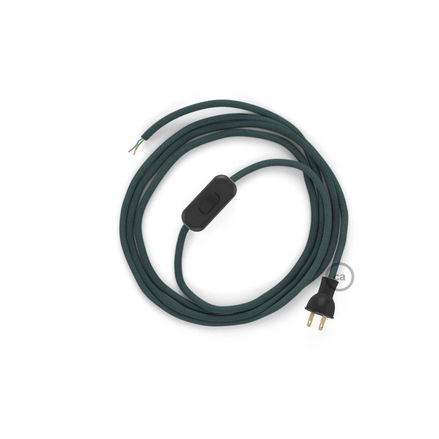 Cableado para lámpara de mesa, cable RC30 Algodón Gris Piedra 1,8 m. Elige el color de la clavija y del interruptor!