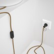 Cableado para lámpara de mesa, cable RC31 Algodón Miel Dorado 1,8 m. Elige el color de la clavija y del interruptor!