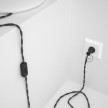Cableado para lámpara de mesa, cable TM26 Rayón Gris Oscuro 1,8 m. Elige el color de la clavija y del interruptor!